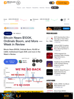 Bitcoin Nears $100K, Ordinals Boom, and More — Week in Review – The Weekly Bitcoin News
