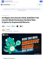 As Ripple and Litecoin Climb, BullZilla's Fair Launch Model Dominates the Best New Cryptos for Exponential Returns: Guest Post by Coinwy | CoinMarketCap