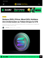 Solana (SOL) Price: Most SOL Holders Are Underwater as Token Drops to $76 - CoinCentral