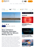 New Initiative: Pakistan Allocates 2,000 MW for Bitcoin Mining and AI – News Bytes Bitcoin News