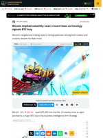 Bitcoin implied volatility nears record lows as Strategy signals BTC buy