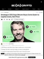 Strategy's CEO Says Bitcoin Buys Come Down to Capital Costs, Not Price