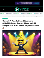 GambleFi Revolution: BitLemons ($BLEM) Takes Center Stage as DOT Surges 13%, LINK Tests Key Resistance - Crypto News Flash