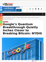 Google’s Quantum Breakthrough Quietly Inches Closer to Breaking Bitcoin: NYDIG - The Crypto News Wire