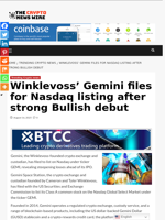 Winklevoss’ Gemini files for Nasdaq listing after strong Bullish debut - The Crypto News Wire