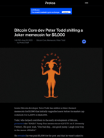 Bitcoin Core dev Peter Todd shilling a Joker memecoin for $5,000