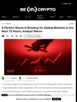 A Perfect Storm is Brewing for Global Markets in the Next 72 Hours, Analyst Warns