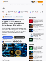 Crypto ETFs Turn Red: Bitcoin Loses $159 Million, Ether Drops $64 Million – Markets and Prices Bitcoin News