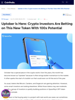 Uptober Is Here: Crypto Investors Are Betting on This New Token With 100x Potential