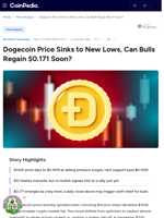 Dogecoin Price Sinks to New Lows, Can Bulls Regain $0.171 Soon?