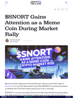 $SNORT Gains Attention as a Meme Coin During Market Rally
