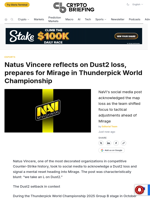Natus Vincere reflects on Dust2 loss, prepares for Mirage in Thunderpick World Championship
