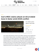 Iran's IRGC claims attack on US al Udeid base in Qatar amid 2026 conflict