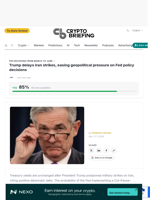 Trump delays Iran strikes, easing geopolitical pressure on Fed policy decisions