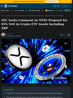 SEC Seeks Comment on NYSE Proposal for 85% NAV in Crypto ETF Assets Including XRP