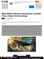 $150 Million Bitcoin Mysterious Transfer Stuns Major US Exchange