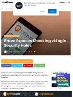 Brave Exposes Shocking zkLogin Security Holes | Live Bitcoin News