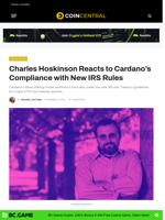 Charles Hoskinson Reacts to Cardano’s Compliance with New IRS Rules - CoinCentral