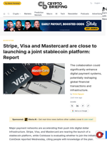 Stripe, Visa and Mastercard are close to launching a joint stablecoin platform: Report