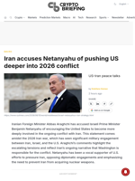 Iran accuses Netanyahu of pushing US deeper into 2026 conflict