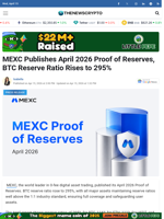 MEXC Publishes April 2026 Proof of Reserves, BTC Reserve Ratio Rises to 295% - TheNewsCrypto