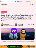 Latest Crypto Market News Today, September 19: What’s the Best Altcoin Crypto to Buy Now? Avantis, Linea, Astar, and STBL Dominate the Week - 99Bitcoins