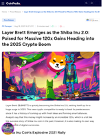 Layer Brett Emerges as the Shiba Inu 2.0: Poised for Massive 120x Gains Heading into the 2025 Crypto Boom