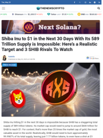 Shiba Inu to $1 in the Next 30 Days With Its 589 Trillion Supply is Impossible: Here’s a Realistic Target and 3 SHIB Rivals To Watch