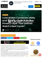 Cold Wallet Combines Utility and Timing: Could It Be the Privacy Layer That Defines Web3’s Next Cycle? | Live Bitcoin News