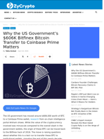 Why the US Government's $606K Bitfinex Bitcoin Transfer to Coinbase Prime Matters ⋆ ZyCrypto