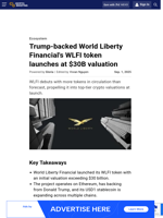Trump-backed World Liberty Financial's WLFI token launches at $30B valuation