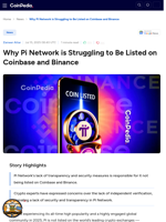 Why Pi Network is Struggling to Be Listed on Coinbase and Binance