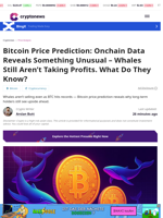 Bitcoin Price Prediction: Onchain Data Reveals Something Unusual – Whales Still Aren’t Taking Profits. What Do They Know?