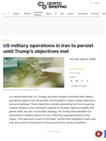 US military operations in Iran to persist until Trump's objectives met