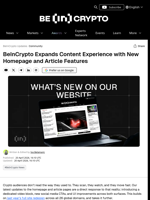 BeInCrypto Expands Content Experience with New Homepage and Article Features - BeInCrypto