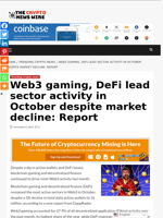 Web3 gaming, DeFi lead sector activity in October despite market decline: Report - The Crypto News Wire