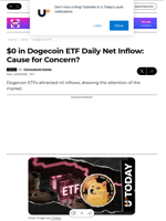 $0 in Dogecoin ETF Daily Net Inflow: Cause for Concern? - U.Today