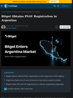 Bitget Obtains PSAV Registration in Argentina