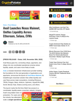 Avail Launches Nexus Mainnet, Unifies Liquidity Across Ethereum, Solana, EVMs