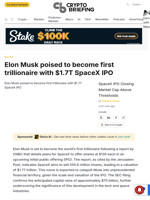 Elon Musk poised to become first trillionaire with $1.7T SpaceX IPO