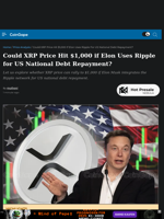 Could XRP Price Hit $1,000 if Elon Uses Ripple for US National Debt Repayment?