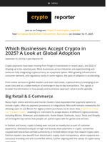 Which Businesses Accept Crypto in 2025? A Look at Global Adoption