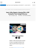 Here’s Why Ripple is Buying $1B in XRP Instead of Just Using Its Escrow