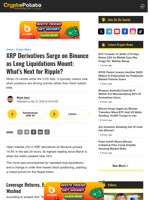 XRP Derivatives Surge on Binance as Long Liquidations Mount: What's Next for Ripple?
