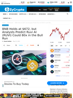 BNB Holds at $672, but Analysts Predict Ruvi AI (RUVI) Could 80x in the Bull Run
