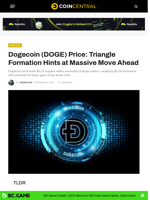 Dogecoin (DOGE) Price: Triangle Formation Hints at Massive Move Ahead - CoinCentral