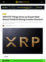 XRP ETF Filings Grow as Expert Nate Geraci Predicts Strong Investor Demand - CoinCentral