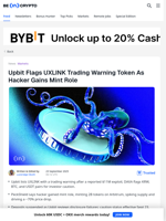 Upbit Puts UXLINK on Alert List Following Red Flags