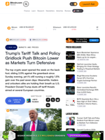 Trump's Tariff Talk and Policy Gridlock Push Bitcoin Lower as Markets Turn Defensive – Markets and Prices Bitcoin News