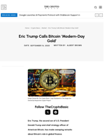 Eric Trump Calls Bitcoin ‘Modern-Day Gold’